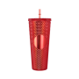Ly uống nước vân kim cương trơn màu 750ml chất liệu nhựa PP an toàn sức khỏe