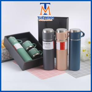 Set bình kèm cốc giữ nhiệt sang trọng lịch sự có hộp đựng quai xách