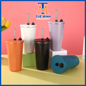 Bình nước giữ nhiệt 600ml cao cấp chất liệu inox 304 có núm đậy nắp đi kèm