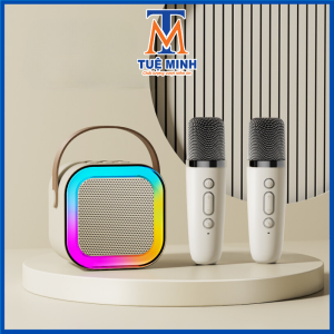 Loa bluetooth kèm mic đôi dải đèn led siêu đẹp âm thanh to sống động