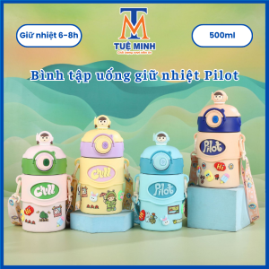 Bình giữ nhiệt tập uống cho bé PILOT dung tích 500ml