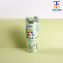 Bình giữ nhiệt hoạt hình đáng yêu 900ml tặng kèm ống hút