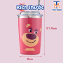 Ly giữ nhiệt 450ml Gấu dâu chất liệu inox 304 tăng kèm ống hút inox