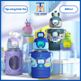 Bình nước nhựa tập uống Jx110 chamr hình thú quai đeo tiện lợi dung tích 600ml