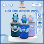 Bình nước nhựa tập uống Jx110 chamr hình thú quai đeo tiện lợi dung tích 600ml