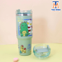 Bình giữ nhiệt hoạt hình đáng yêu 900ml tặng kèm ống hút