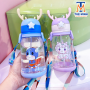 Bình nước nhựa tập uống 600ml nhựa nguyên sinh an toàn cho bé kèm dây đeo