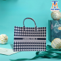 Túi nỉ quai xách dior họa tiết caro