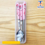 Sét 3 thìa dũa dĩa hoạt hình inox cho bé